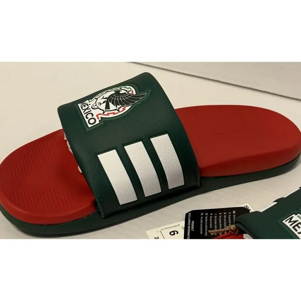 Adidas Adilette Comfort 2.0 Mexico Slide Sandals Size 6 M 7 W Futbol NEW